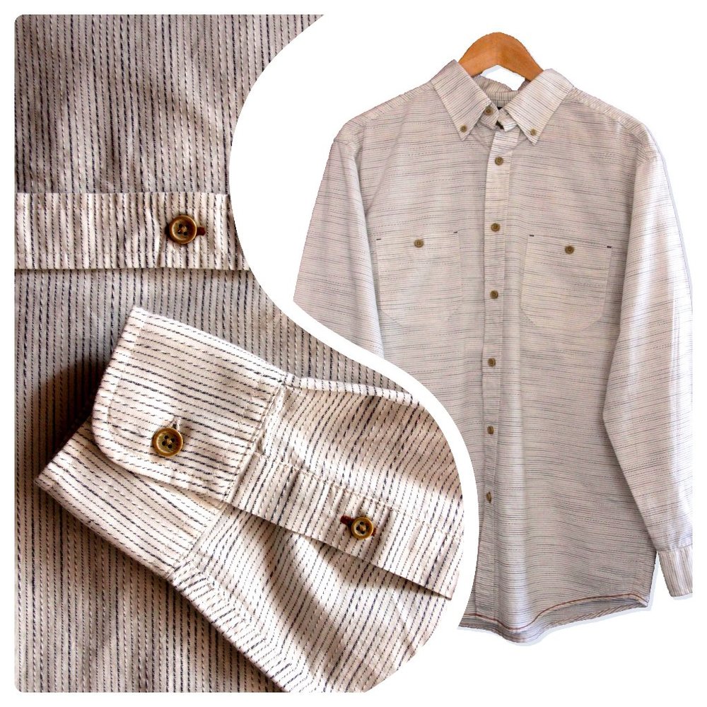 NWT | Casuals Men's Button Down Shirt | Striped Button Up Shirt | Size M